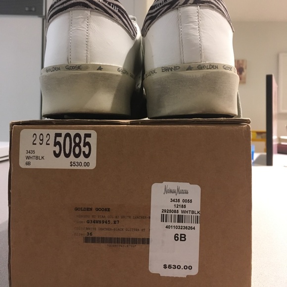 Golden Goose Hi Star Sneaker White/Black Glitter - Picture 2 of 8